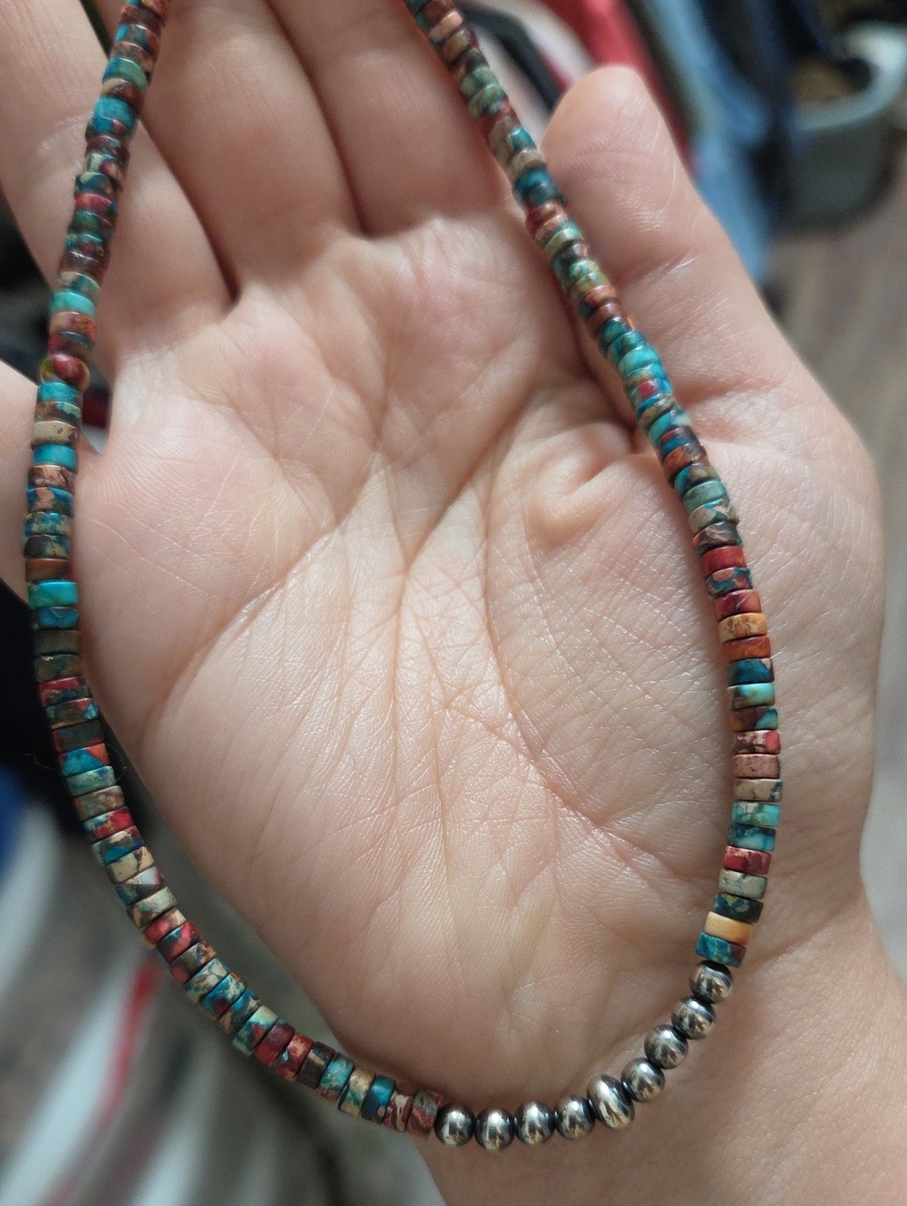 Handmade Multicolor Turquoise Seed Bead Necklace - Women Jewelry